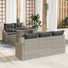 vidaXL Set Divano da Giardino 6 pcs Grigio chiaro polyrattan