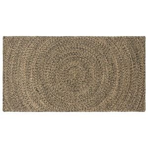 vidaXL Tappeti per area Naturale e Nero 80 x 150 cm Juta