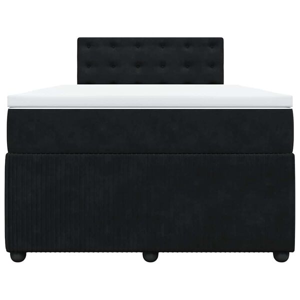 vidaXL Giroletto a Molle con Materasso Nero 120x200 cm in Velluto