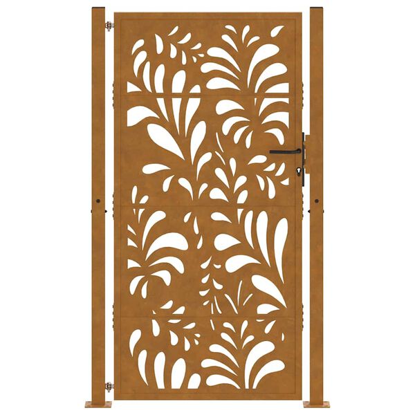 vidaXL Cancello da giardino 100x175 cm in acciaio corten design ondulato