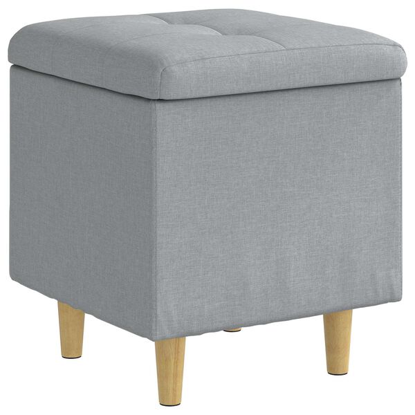 vidaXL Pouf con Storage Grigio chiaro 40 x 40 x 45 cm Tessuto