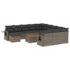 vidaXL Set Divani da Giardino 13 pz con Cuscini Grigio in Polyrattan