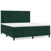 vidaXL Giroletto a Molle con Materasso Verde Scuro 160x200 cm Velluto