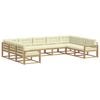 vidaXL Set di divani da esterno 9 pz Bianco e Crema