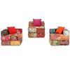 vidaXL Pouf Modulare a 3 Posti in Tessuto Patchwork