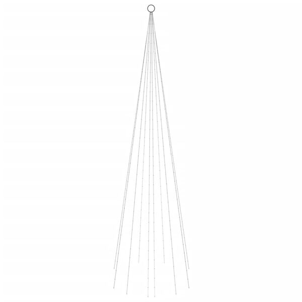 vidaXL Albero di Natale Pennone Bianco Caldo 310 LED 300 cm
