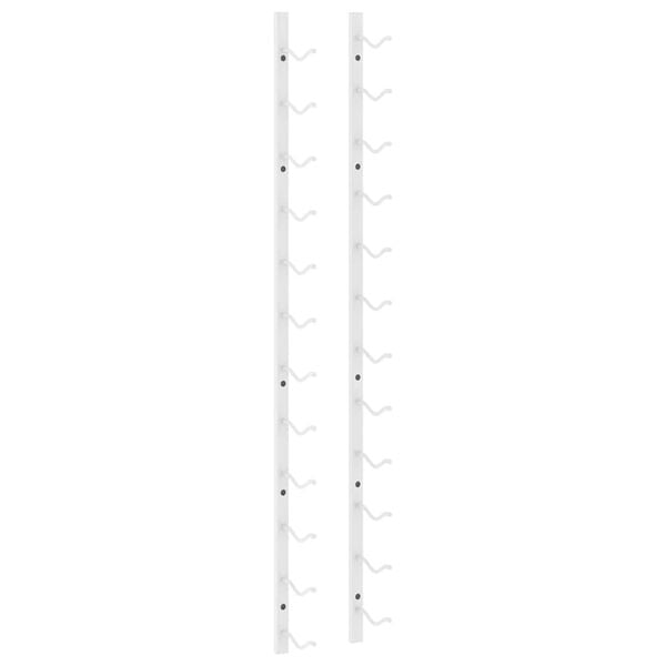 vidaXL Portavini da Parete per 12 Bottiglie Bianco in Ferro