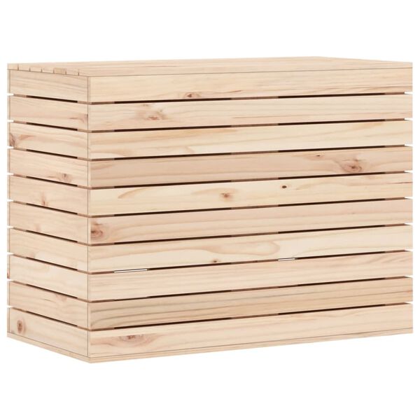 vidaXL Cesto per Bucato 88,5x44x66 cm Legno Massello Pino