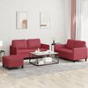 vidaXL Set di Divani 3 pz con Cuscini Rosso Vino in Similpelle