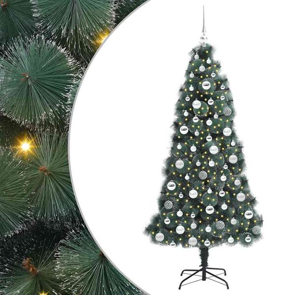 vidaXL Albero di Natale artificiale preilluminato con set di palline