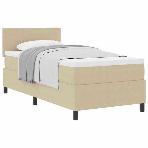 vidaXL Letto a molle Grigio chiaro e bianco 203 x 80 x 88 cm