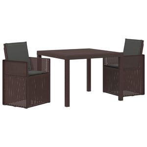 vidaXL Set da Pranzo per Giardino 3 pz Marrone e Antracite PP