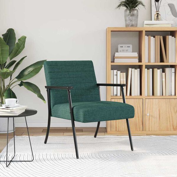 vidaXL poltrona Verde Scuro 59 x 75 x 78 cm Tessuto