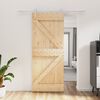 vidaXL Porta Scorrevole con Set Hardware 85x210 cm Legno Massello Pino