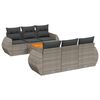 vidaXL Set Divani da Giardino 7 pz con Cuscini Grigio in Polyrattan
