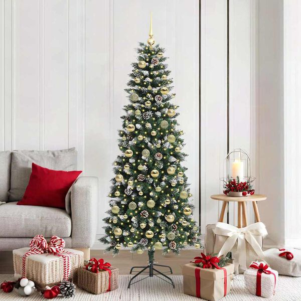 vidaXL Albero di Natale artificiale con 300 LED Verde 76 x 76 x 180 cm