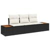vidaXL Set Divano da Giardino 3 pz 3-Numero di posti Nero e crema