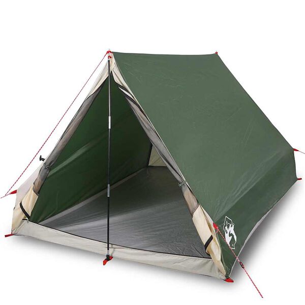 vidaXL Tenda da Campeggio Telaio ad A per 2 Persone Verde Impermeabile