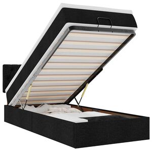 vidaXL Pouf Letto con Materasso e LED Nero 80x200cm in Tessuto