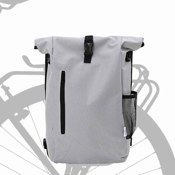 vidaXL Borsa per biciclette Grigio 31 x 13 x 58 cm Poliestere