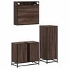 vidaXL Set Mobili da Bagno 3 pz Rovere Marrone in Legno Multistrato