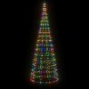 vidaXL Albero di Natale a LED su Pennone 550 LED Colorato 300 cm