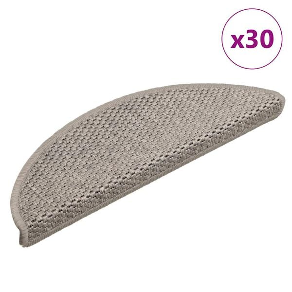 vidaXL Tappeti Autoadesivi Scale Aspetto Sisal 30 pz 56x17x3cm Argento