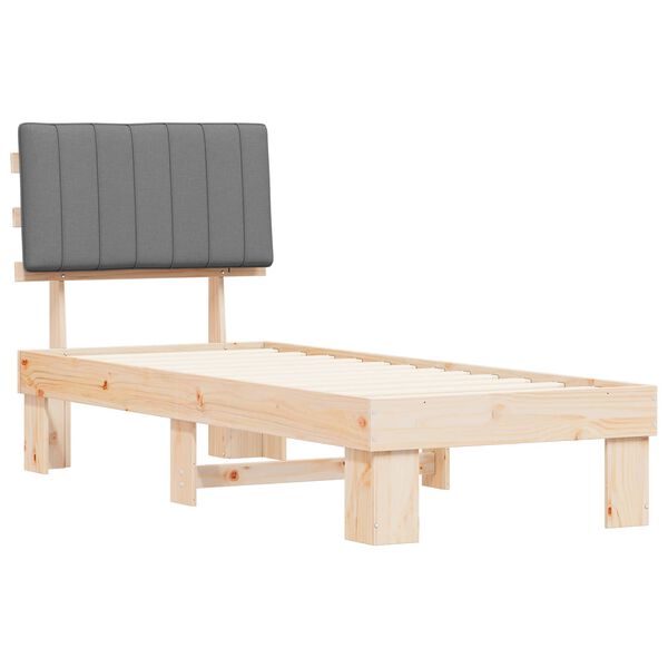 vidaXL Letto con Testiera Rivestita Grigio chiaro 80 x 200 cm