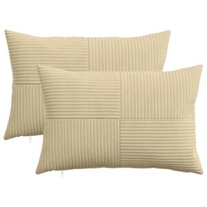 vidaXL Federa 2 pcs ALMELO Grigio Verde 30 x 50 cm corduroy
