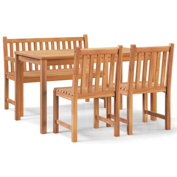 vidaXL Set da Pranzo per Giardino 4 pz in Legno Massello di Teak