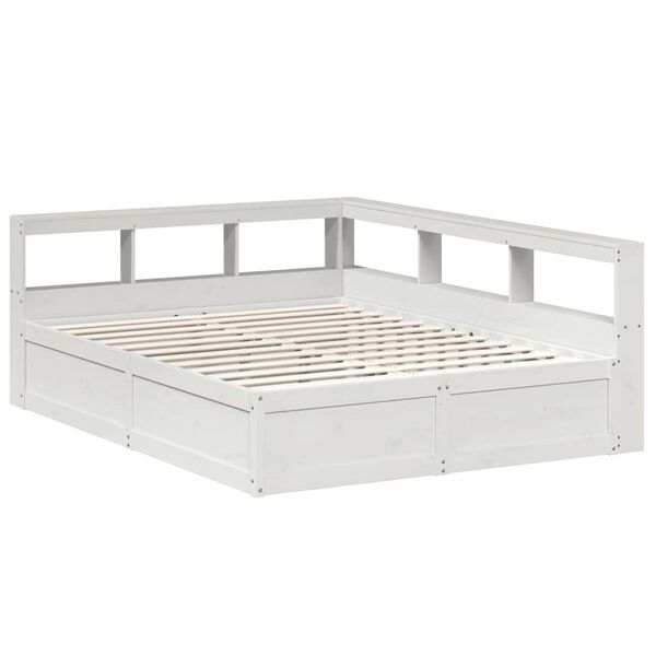 vidaXL Letto Libreria senza Materasso Bianco 150x200 cm Legno di Pino