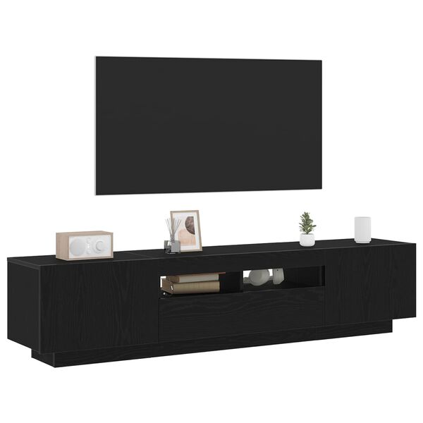 vidaXL Set mobile TV 2 pcs Nero 180 x 35 x 40 cm Legno multistrato