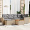 vidaXL Set Divano da Giardino 7 pz con Cuscini Beige Misto Polyrattan