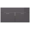 vidaXL Mobile Lavabo Grigio Lucido 90x38,5x46 cm in Legno Multistrato