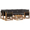 vidaXL Set di divani da esterno con cuscino 7 pcs Naturale e Nero