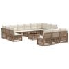 vidaXL Set Divano da Giardino 14 pcs Beige polyrattan