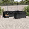 vidaXL Set Divani da Giardino 11 pz con Cuscini in Polyrattan Nero