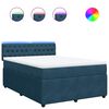 vidaXL Giroletto a Molle con Materasso Blu 140x200 cm in Velluto