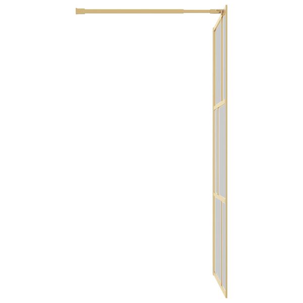 vidaXL Parete per Doccia Walk-in Vetro Trasparente ESG 100x195 cm Oro