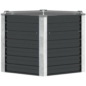 vidaXL Fioriera per Giardino Antracite 129x129x77cm in Acciaio Zincato
