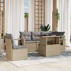 vidaXL Set Divano da Giardino 6 pz con Cuscini Beige in Polyrattan