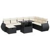 vidaXL Set Divani da Giardino 9 pz con Cuscini Nero in Polyrattan