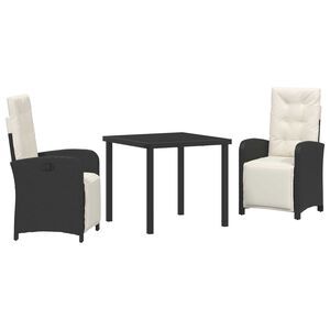 vidaXL Set da Pranzo per Giardino con cuscino 5 pcs Nero polyrattan
