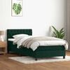 vidaXL Letto a Molle con Materasso e LED Verde Scuro 80x210 cm Velluto