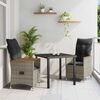 vidaXL Set da Pranzo per Giardino con cuscino 3 pcs Grigio polyrattan