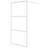 vidaXL Parete Doccia Walk in Bianca 100x195 cm Vetro Trasparente ESG