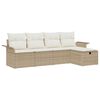vidaXL Set Divano da Giardino 5 pcs Beige e Crema polyrattan