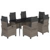 vidaXL Set da Pranzo da Giardino 7 pz con Cuscini in Polyrattan Grigio
