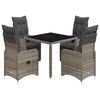 vidaXL Set Bistr&ograve; da Giardino 5 pz con Cuscini in Polyrattan Grigio
