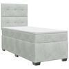vidaXL Letto box spring con materasso Grigio Chiaro 90 x 190 cm